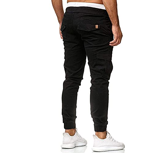 Mens Casual Cargo Jogger Pants Gym Slim Fit Elastic Waist Pants Athletic Running Sweatpants with Pocket4