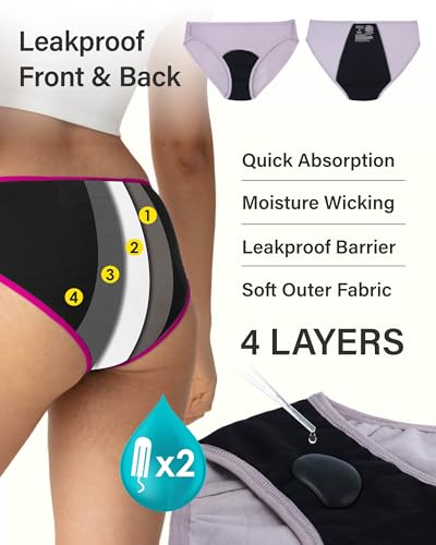 Image of Neione Period Underwear for Women & Teens, High-Cut Cheeky Bikini Panties
