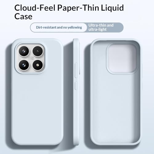 Image of for Xiaomi 17 Case Ultra Thin Liquid Silicone + PC Phone Cover with Camera Touch Control Button - Glacier Blue