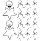 MINAOLULUS Mosquetones con Cierre Giratorio en Forma de Estrella Plateados, Llaveros de Metal con Gancho a Presión, 40 Piezas para Manualidades y Fabricación de Joyas, Accesorios Prácticos