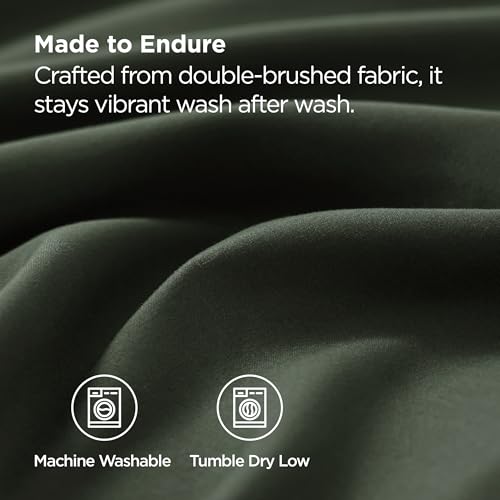 Image of Bedsure Pillow Cases Standard Size Set of 2 - Olive Green Microfiber Pillowcases, Super Soft Double Brushed Pillow Case Covers with Envelope Closure for Kids, Wrinkle, Fade Resistant, 20x26 Inches