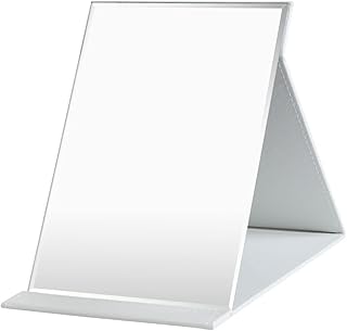 Comprar OSDUE Espejo Plegable, Espejo De Maquillaje Plegable, Espejo De Viaje Portátil De Cuero De PU, Espejo De Maquillaje con Soporte Ajustable, Negro Grande Y Extra Grande, Incluyendo Negro, Blanco, Rosa
