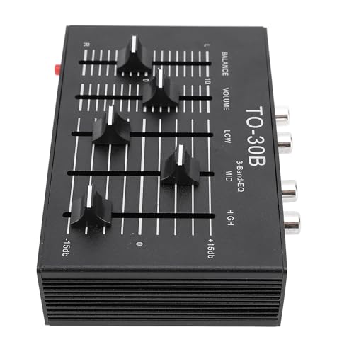 Ecualizador Estéreo de 3 Bandas (Graves, Medios, Agudos), Control de Volumen y Preamp, Alimentación DC 5V, Respuesta en Frecuencia 20 Hz - 20 kHz, Conectores Jack, Carcasa Metálica, para Turntables, Tarjetas de Sonido y Equipos Electrónicos miniatura 4