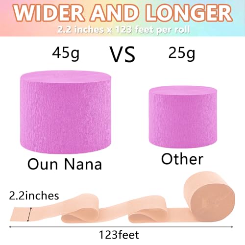 Image of Pastel Rainbow Crepe Paper Streamers Party Decorations, 6 Rolls, 738 Ft
