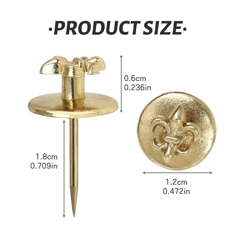 Image of Push Pin Hangers, 20pcs Double Headed Picture Hangers Nails Small Head Hanging Nails Picture Photo Hanging Hook Pins Decorative Nail Hook Hangers for Home Office School (Gold)