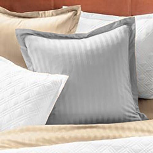 1 Pair Stripe Pillow Sham Egyptian Cotton 500tc Blue Queen (20 x 30 inch)