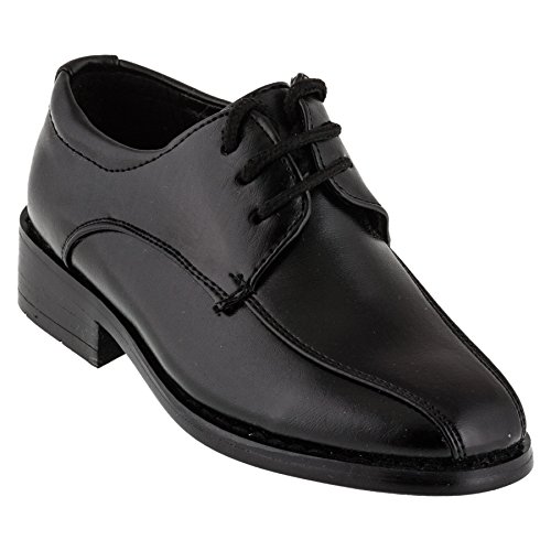 ALIZEA Festliche Kinder Anzug Schnürschuhe mit Einer Innensohle aus echtem Leder M428sw Schwarz 29