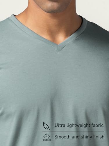 Image of DAMENSCH Regular Fit Cotton Blend Tshirt Half Sleeve Crew Neck Comfortable Casual Lightweight Premium Vortex Elemental Breeeze Tshirts for Men Pack of 1