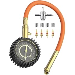 ETENWOLF Tire Pressure Gauge 0-100 PSI, ANSI B40.1 Grade A Certified | Accurate Tire Gauges for Tire Pressure with Large Glow Dial, Air Pressure Gauge for Tires, Car Accessories