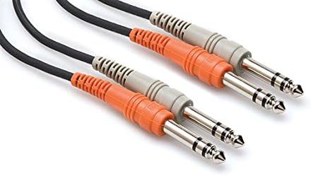 Hosa CSS-201 Dual 1/4" TRS to Dual 1/4" TRS Stereo Interconnect Cable, 1 Meter