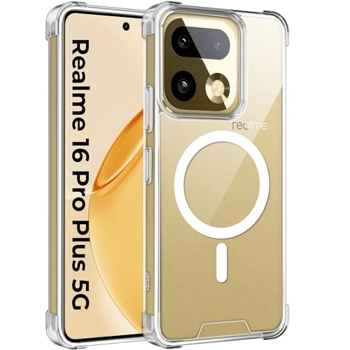 Image of A rtistque Clear Back Cover Case for Realme 16 Pro Plus 5G | Compatible with Mag-Safe | Premium Cover | Shockproof TPU Bumper | Slim Protective Design | Realme 16 Pro Plus 5G Back Cover - Transparent