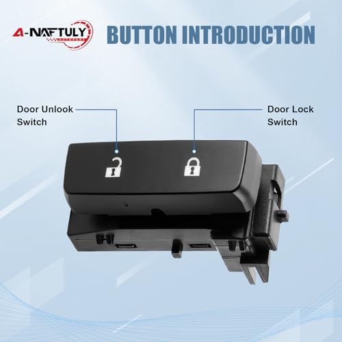 Door Lock Switch Driver Side Compatible with 2007-2014 Chevy Silverado 1500/2500HD/3500HD GMC 1500/2500HD/3500HD, Front Left Door Lock Control Button 5 Pins OE 15804093 by A-NAFTULY - Image 4