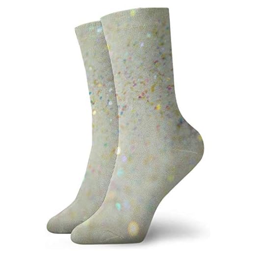 Avokado Flesh Corlour Glitter Halkfria Kompressionsstrumpor Mysiga Atletiska 30 cm Crew Strumpor för Män, Kvinnor, Barn