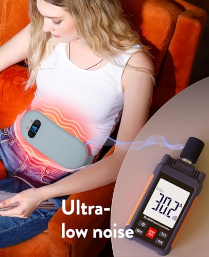 Image of Portable Heating Pad for Period Cramps: Cordless Menstrual Heating Pad with 6 Heat Levels and 6 Massage Modes, 3s Fast Heating Gift for Women and Girl(Grey)
