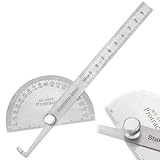 Stainless Steel Angle Protractor, Angle Finder Ruler, Adjustable Angle-Protractor, 0-180 Degrees, Woodworking Ruler, Angle-Measuring Tool (10 cm/ 3.94 Inch)
