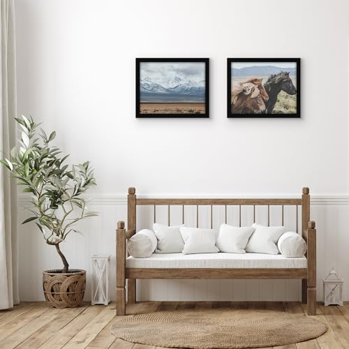 Image of Americanflat 11x14 Picture Frame with Shatter-Resistant Glass - Set of 2 - Signature Collection - Gallery-Style Frames Made of Engineered Wood - Picture Frames for Wall Display - Black
