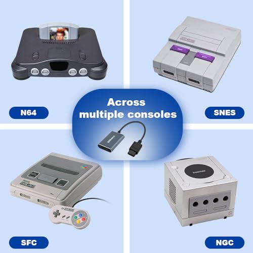 Image of BITFUNX N64 /NGC /SFC /SNES HDMI Adapter - Supports Auto SV & AV and 16:9 /4:3 Switch, Plug & Play Video Game Adapter with No Lag, HD Converter for N64 /NGC /SFC /SNES Console