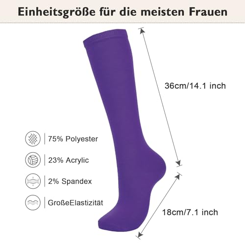 Image of Women's Knee High Socks Long Athletic Thin Thigh High Stocking Outdoor Sport Casual Tube Socks Knee Socks