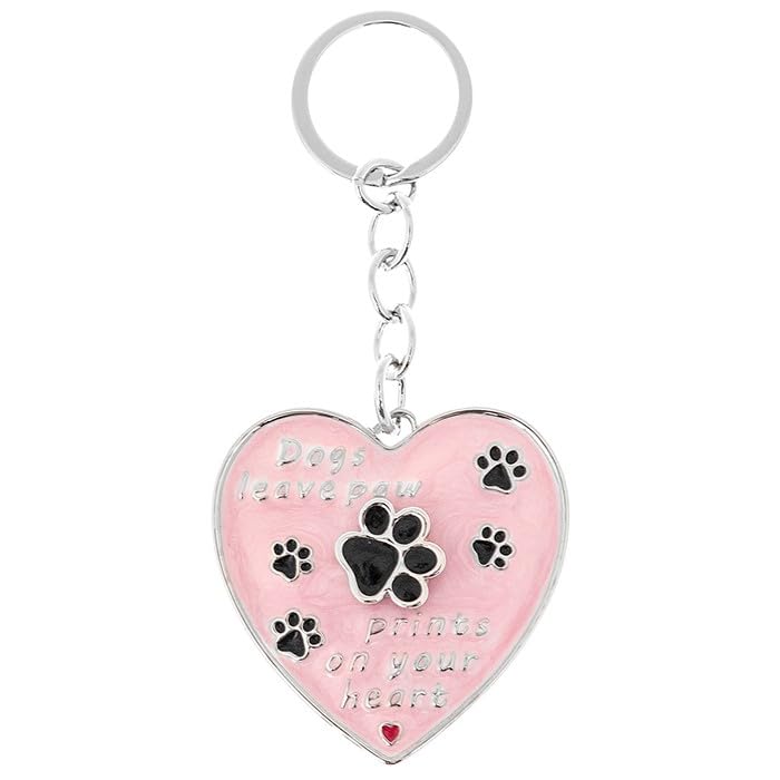 Joe Davies Equilibrium Pampered Pooch Love Heart Keyring - Dogs Leave Paw Prints on your Heart