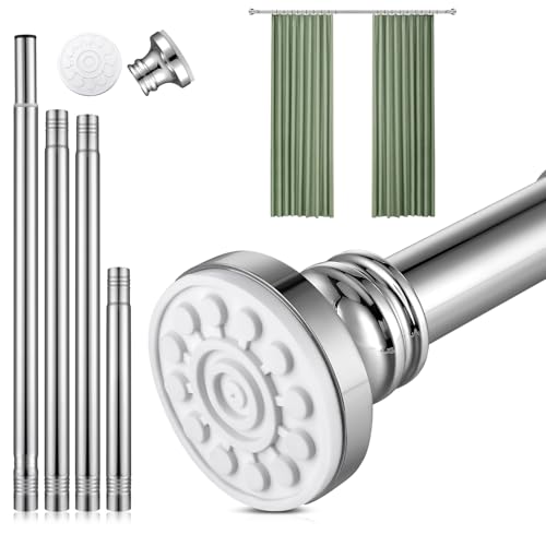 Tringle Extensible de 47 à 160 cm pour Rideau de Douche, Ensemble de Tringles Télescopiques sans Perçage en Acier Inoxydable pour Salle de...