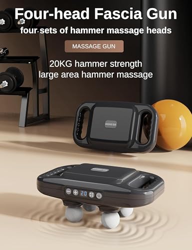Image of Dealsure 4 Heads Massager Machine For Pain Relief Machine For Pain Relief|Percussion Massager For Back, Neck, Shoulders, Calf, Foot & Leg|Rechargeable Deep Tissue Therapy Device Color May Very (Pink)