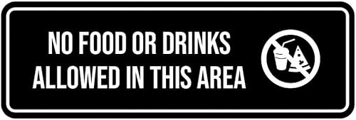 Miniatura 1 de Signs ByLITA Estándar No se permiten alimentos o bebidas en esta área, letrero de plástico ABS duradero  Grabado con láser  Fácil instalación