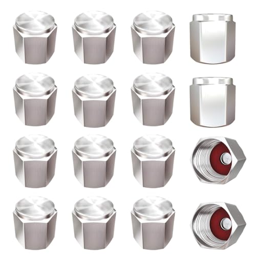 ZIMISI Brass Tire Valve Stem Caps, Hexagon Shape Car Tire