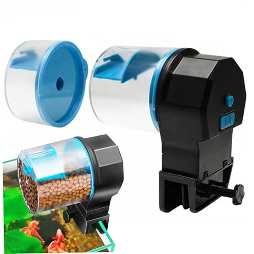 Automatic Fish Feeder 210 ＆ 100ML Feeder 8/12/24 H Timer Battery Operated Food Vacation Automatic Dispenser for Fish Tank, Aquariums & Pond Blue. - image 8