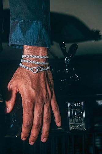 GLD Shop Prong Cuban Bracelet - Handcuff/Rounded Cross/Micro Diamond/Diamond Styles - 6MM/12MM/19MM Sizes - 6/7/8/9 Inch Lengths - Gold/White Gold - Unisex4