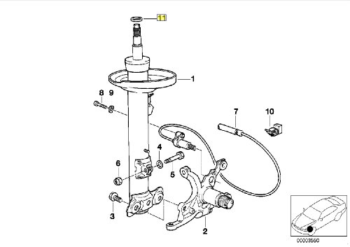 Spacer de amortiguador 1129977 para chasis BMW E36 E34 E39 E32 2