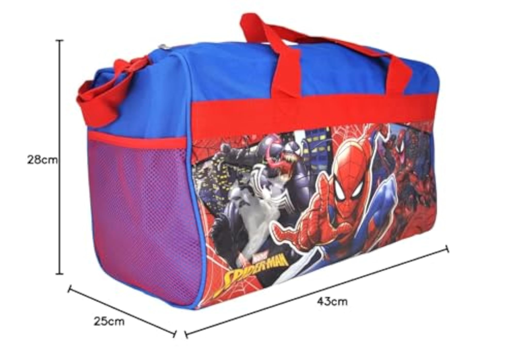 Spiderman 600D Polyester Duffle Bag with Printed PVC Side Panels