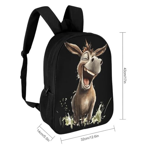 Laughing Donkey Unisex Backpack 17" Casual Daypacks Simple Shoulders Bag for Camping Hiking Travel Gear2