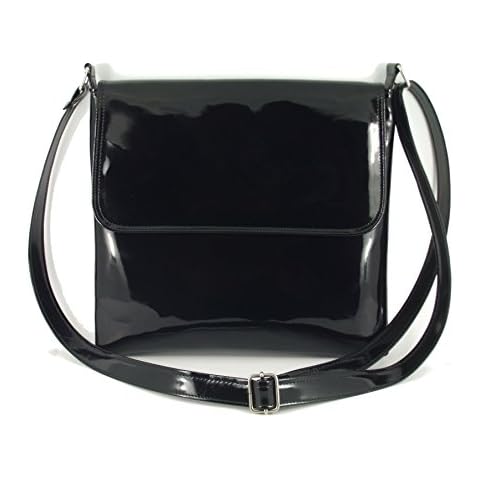 Loni Womens Cool Synthetic Patent Leather Crossbody Shoulder Bag Medium Size Handbag Cover