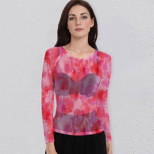 Image of Buauty Sheer Tops for Women,Mesh Fishnet Tops Plus Size,Stylish and Sensational Mesh Blouses for Fashion-Forward Ladies