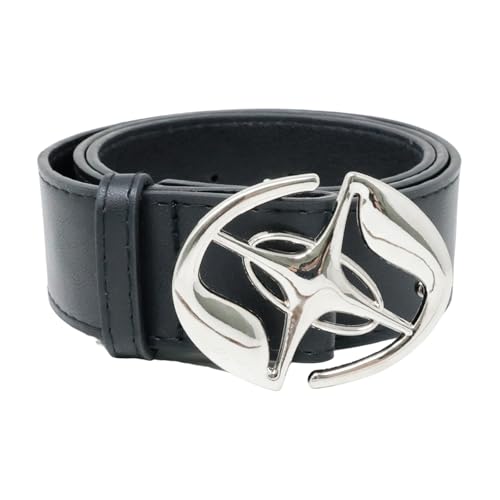 yueton 1 Pack Y2K Belt Stylish Star Belt Black PU Leather Belt Punk Belt 2000s Fashion Accessories for Women