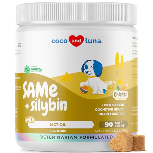 Same for Dogs - 90 Soft Chews - S-Adenosyl-L-Methionine, Liver Supplement - Brain Health, Promotes Cognitive Support, Liver Support (Same & Silybin Soft Chews)