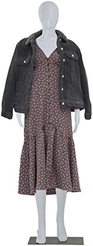 69 Inch Femal Mannequin Full Body Dress Form Sewing Manikin Adjustable Dress Model Mannequin Stand Realistic Mannequin Display Head Dress Mannequin Clothing Form Metal Base Stand (69 Inch)