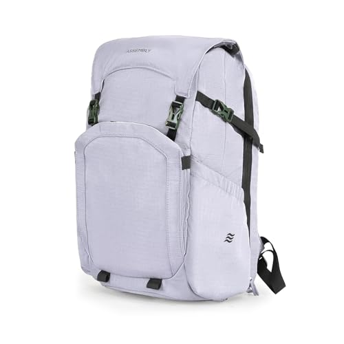 Assembly Scape 35L Trekking Hiking Backpack for Men Women 15.6 Inch with Expandable Roll-Top Carabiner Clip Rain Cover