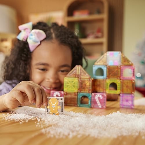 Image of MAGNA-TILES microMAGS 24-Piece Gingerbread House Travel Set, The Original Magnetic Building Brand