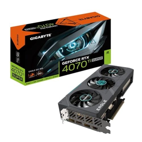 GIGABYTE GeForce RTX 4070 Ti Super Eagle OC 16G Graphics Card, 3X WINDFORCE Fans, 16GB 256-bit GDDR6X, GV-N407TSEAGLE OC-16GD Video Card by GIGABYTE - Used condition - US$1098.05