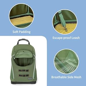   Petsfit-Pet-Dog-Carrier-Backpack-with-Upgraded-Weight-Reduction-Design-Cat-Dog-Backpack-with-Large-Ventilations-Easy-Fit-for-Traveling-Hiking-Camping-for-Small-Medium-Dogs-and-Cat-Green