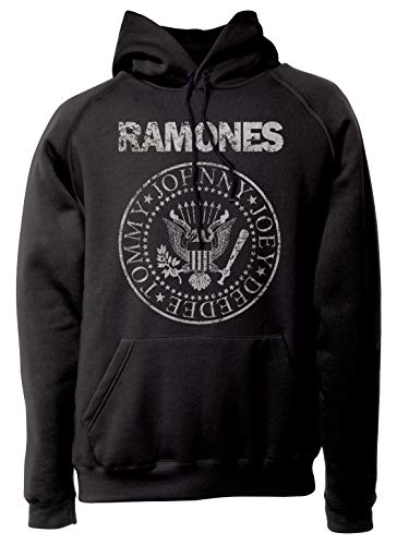 LaMAGLIERIA Sudadera Unisex Ramones Grunge Texture - Sudadera con Capucha Punk Rock Band, XL, Nero