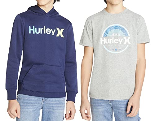 Hurley Boys' 2 Pack Hoodie and Tee Set (Midnight Navy, 5/6)