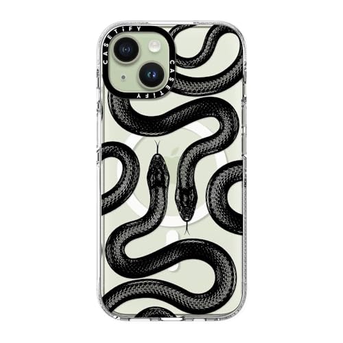 Coque iPhone 15 Magsafe transparente antichoc CASETiFY Serpent Noir