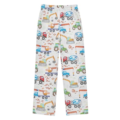 ZZXXB Machinery Cars Boys Long Pants Soft Trousers Elastic Waist Kids Lounge Bottoms with Pockets S-XL