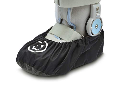 iGuerburn Medical Fracture Walking Boot/Shoe Cover Waterproof Orthopedic Foot Cast Cover with Smiley Face - Black (Medium)