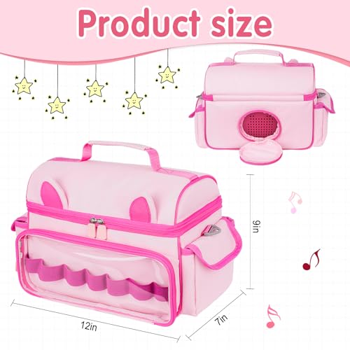 Image of Carrying Case Compatible with Toniebox Starter Set,Cute Storage Bag for Tonies Figures Characters,Tonies Headphones & Accessories, Pink, Modern