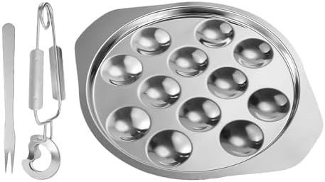 Prato de Escargot, Prato de Caracol,Panela de caracol de aço inox...