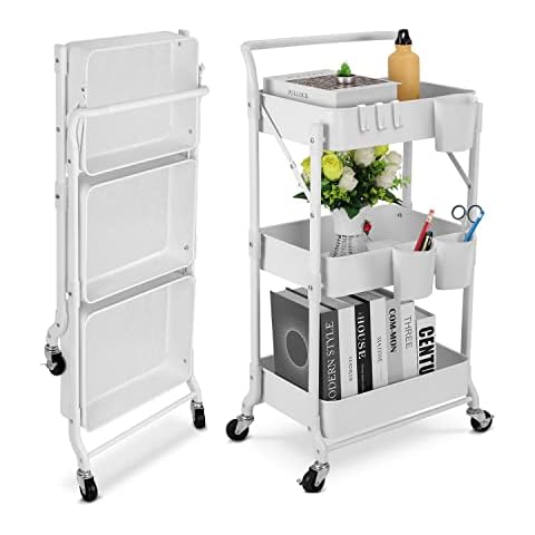 Johgee Foldable 3 Tier Metal Rolling Cart Cover