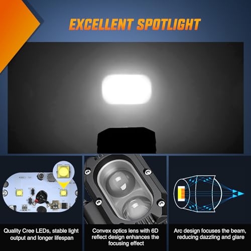 Image of Nilight LED Pod Light 48W 4 Inch 2 PCS White Spot Beam Driving Lights IP67 Waterproof Auxiliary Offroad Lighting for Truck Tractor SUV ATV UTV Golf Cart Boat Motorcycle Dirt Bike